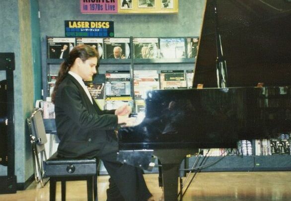 playing at Tower Records Shibuya